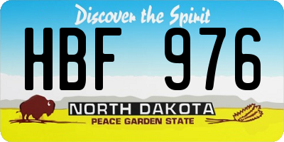 ND license plate HBF976