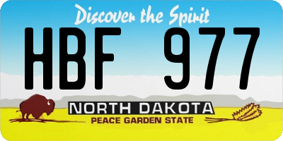 ND license plate HBF977