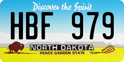 ND license plate HBF979