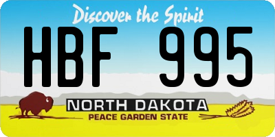 ND license plate HBF995