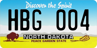 ND license plate HBG004