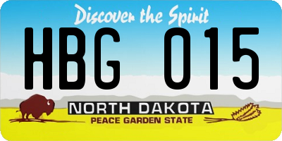 ND license plate HBG015