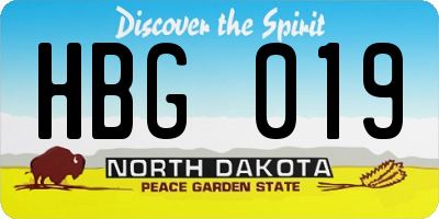 ND license plate HBG019