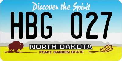 ND license plate HBG027