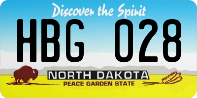 ND license plate HBG028