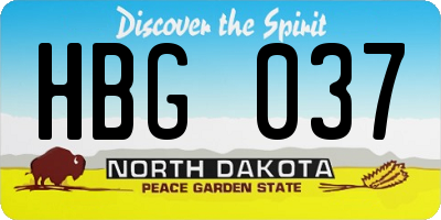 ND license plate HBG037