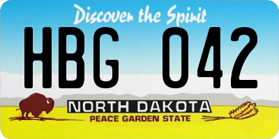 ND license plate HBG042