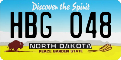 ND license plate HBG048