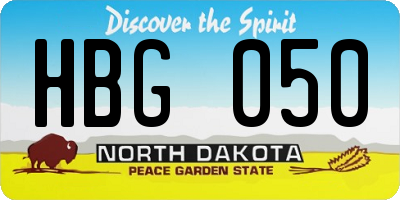 ND license plate HBG050