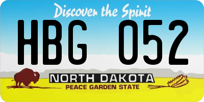 ND license plate HBG052