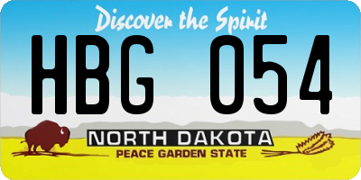 ND license plate HBG054