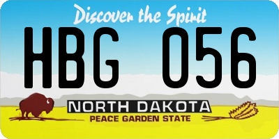 ND license plate HBG056