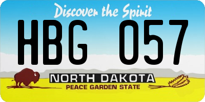 ND license plate HBG057