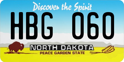 ND license plate HBG060