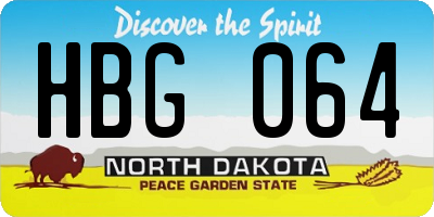 ND license plate HBG064