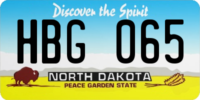 ND license plate HBG065