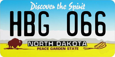 ND license plate HBG066