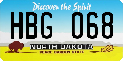 ND license plate HBG068