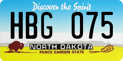 ND license plate HBG075