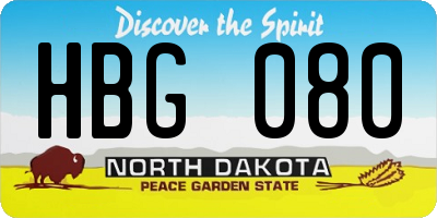 ND license plate HBG080