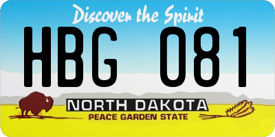 ND license plate HBG081