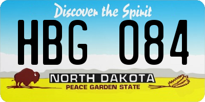 ND license plate HBG084