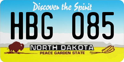 ND license plate HBG085