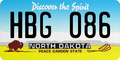 ND license plate HBG086