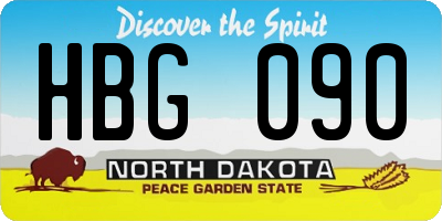 ND license plate HBG090