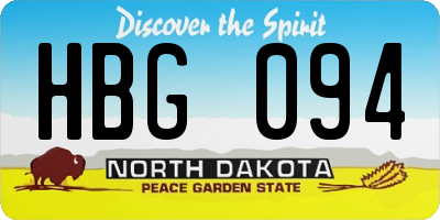 ND license plate HBG094