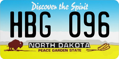 ND license plate HBG096