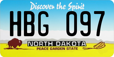 ND license plate HBG097