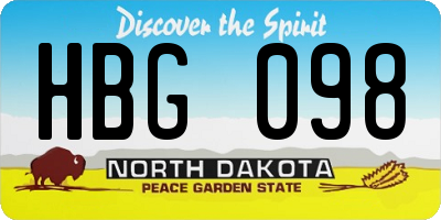 ND license plate HBG098