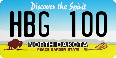 ND license plate HBG100
