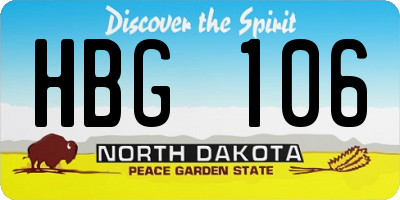 ND license plate HBG106