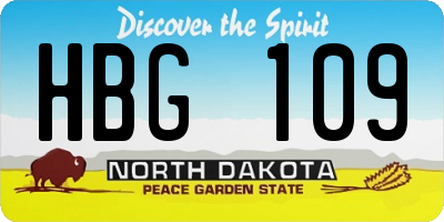 ND license plate HBG109