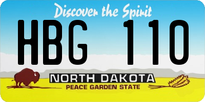 ND license plate HBG110