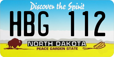 ND license plate HBG112