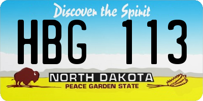 ND license plate HBG113