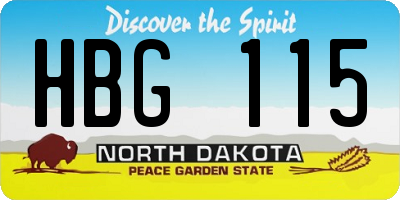 ND license plate HBG115