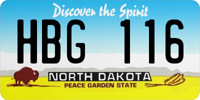 ND license plate HBG116