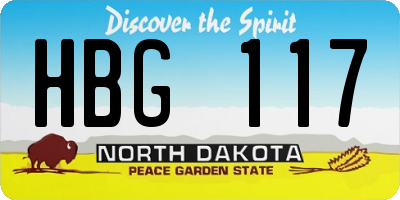 ND license plate HBG117