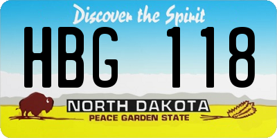 ND license plate HBG118
