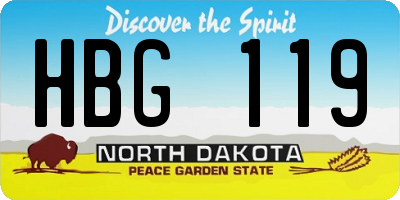 ND license plate HBG119