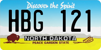 ND license plate HBG121