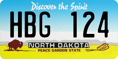 ND license plate HBG124