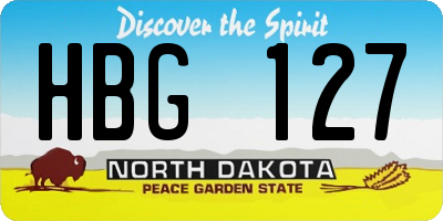 ND license plate HBG127
