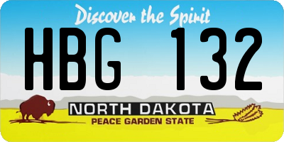 ND license plate HBG132