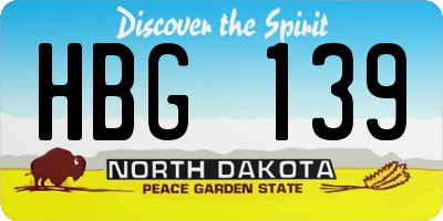 ND license plate HBG139