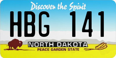 ND license plate HBG141
